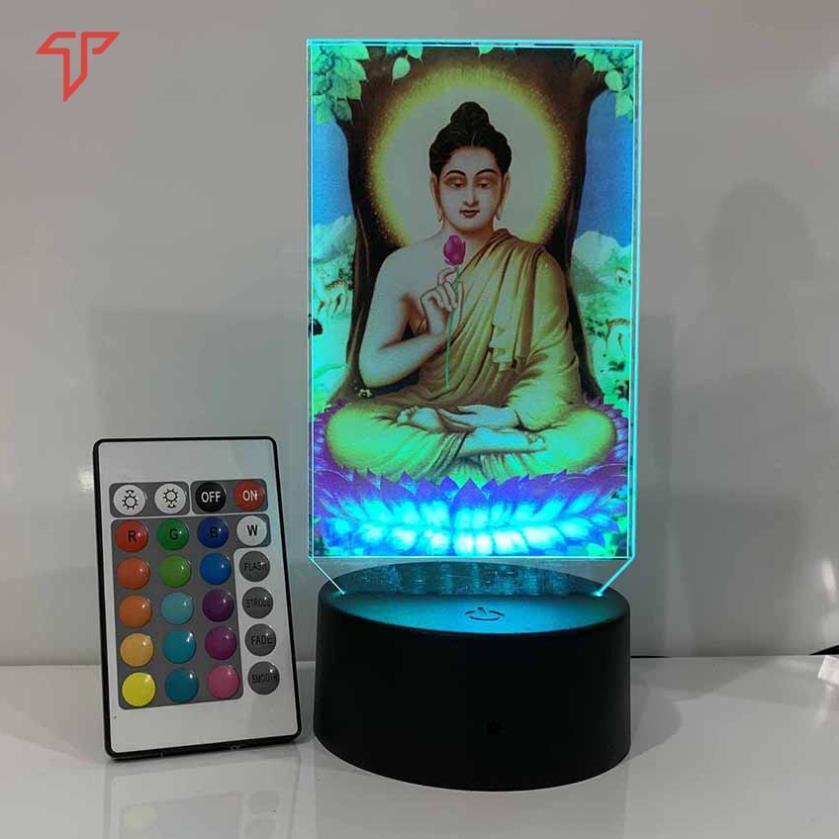Hình phật đèn led 3D, phật đèn led mica, tranh thờ phật, quà tặng phật giáo, phật để bàn, thờ trên xe ô tô - xe tải