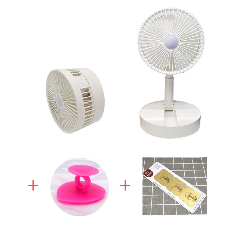 [COMBO] Quạt Mini Tích Sạc Điện Gấp Gọn Đa Năng Để Bàn Làm Việc-(màu trắng)+Dụng Cụ Rửa và Massage Mặt Silicon Mềm Dẻo HT SYS Facial Cleansing Fad+Sét 3 móc treo tường Vàng Tài Lộc