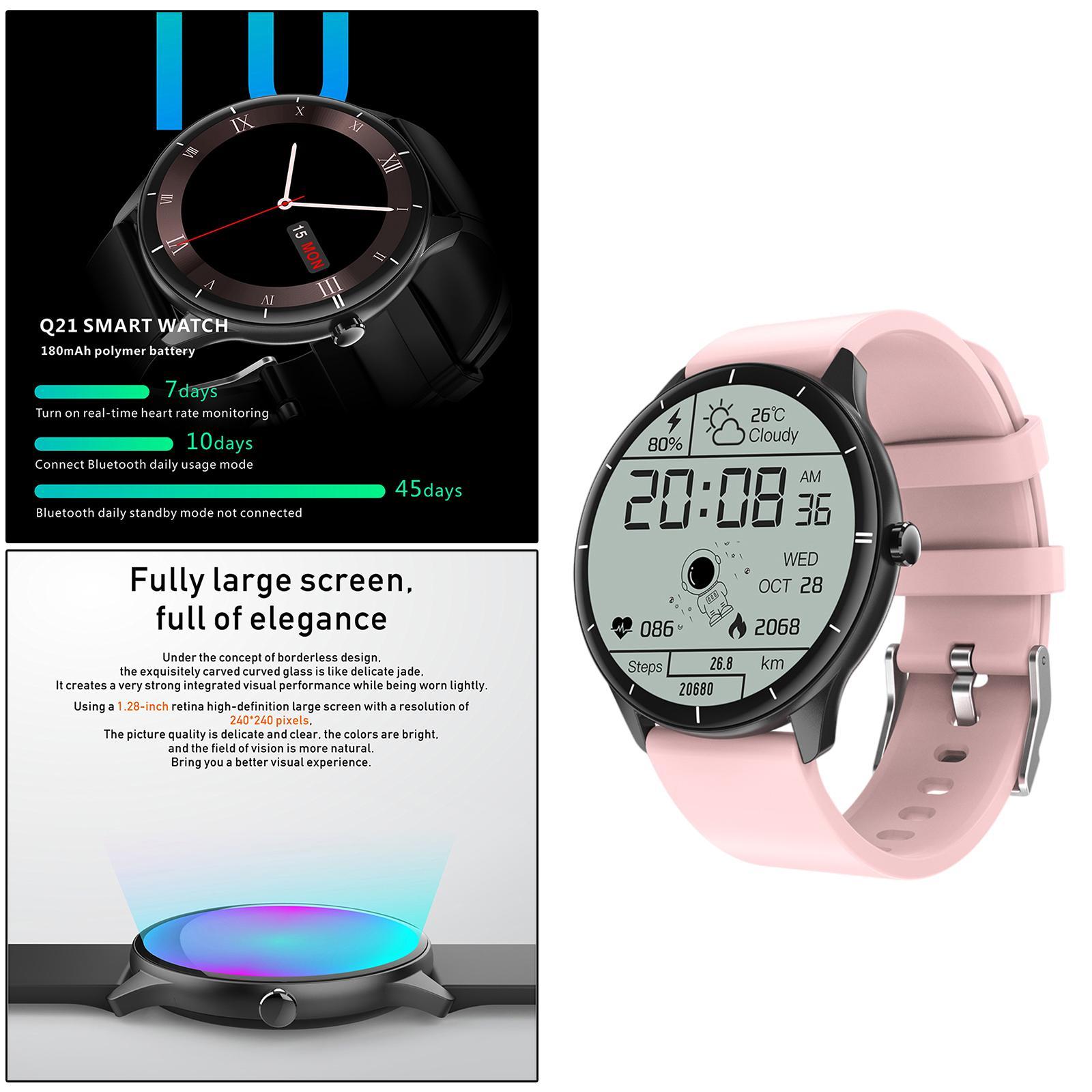 Sports Round Smartwatch 1.28 inch Bluetooth Call Body Temperature Pink