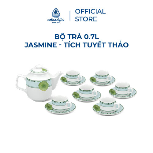 Bộ Trà Sứ Minh Long  0.7 L - Jasmine - Tich Tuyết Thảo