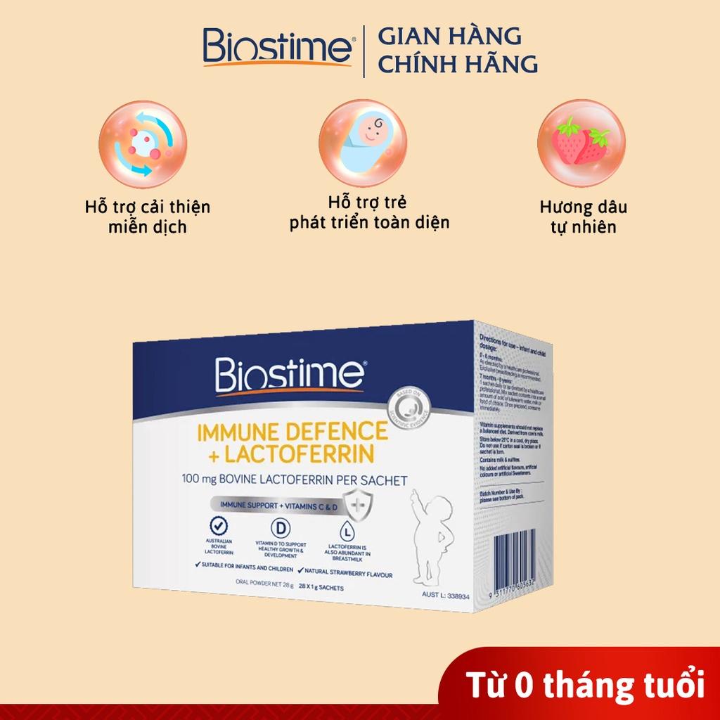 Biostime Immune Defence + Lactoferrin, tăng cường đề kháng hộp 28 gói 2g