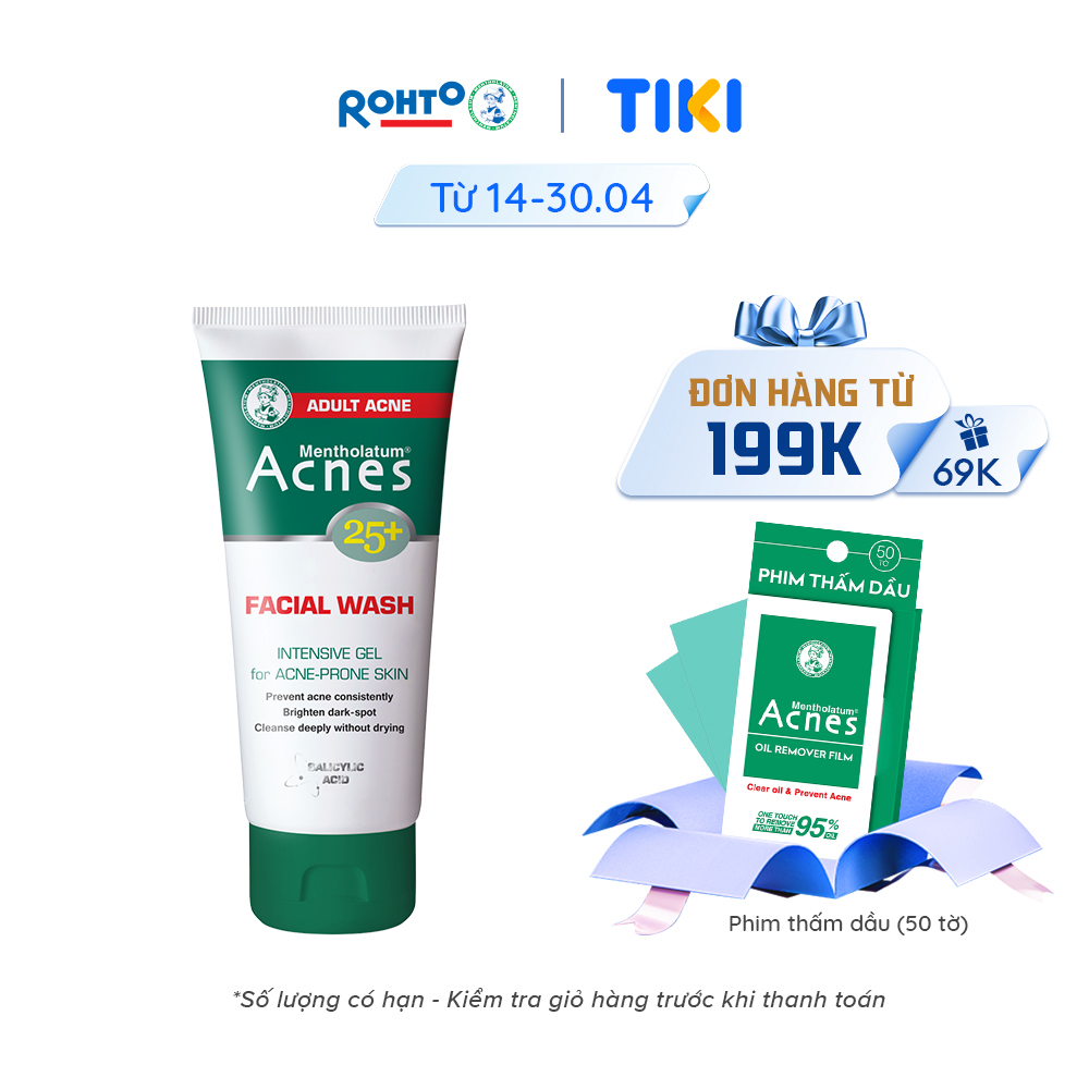 Sữa rửa mặt ngăn ngừa mụn dạng gel Acnes 25+ Facial Wash 100g