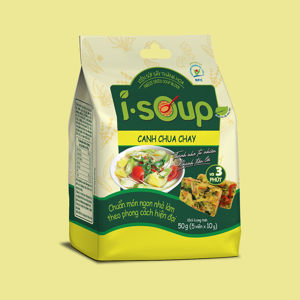Canh Chua Chay I-Soup 50g - Viên Súp Chay_ Sấy Thăng Hoa