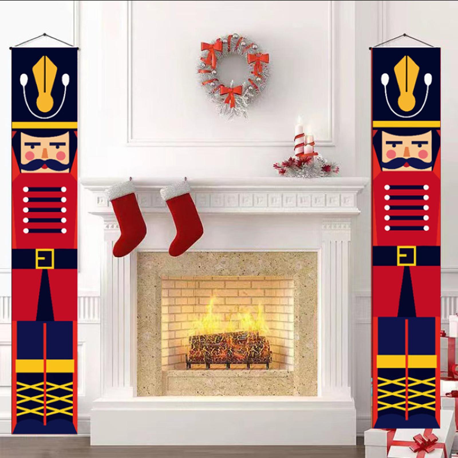 Christmas Banner Sign Nutcracker Christmas Sign for Wall Hanging