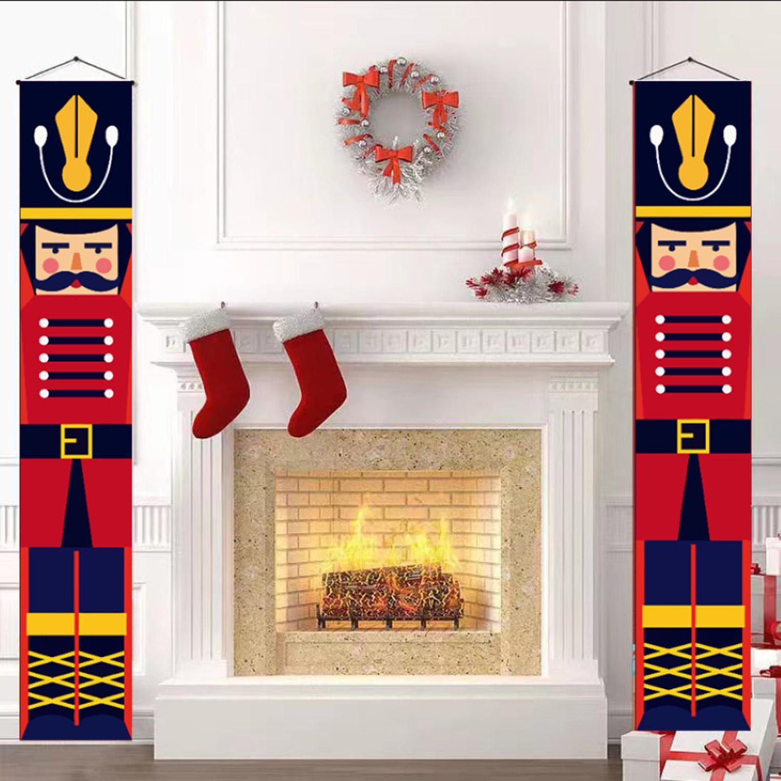 Christmas Banner Sign Christmas Porch Signs Christmas Hanging Banners Party Decor Nutcracker Christmas Sign for Holiday Home