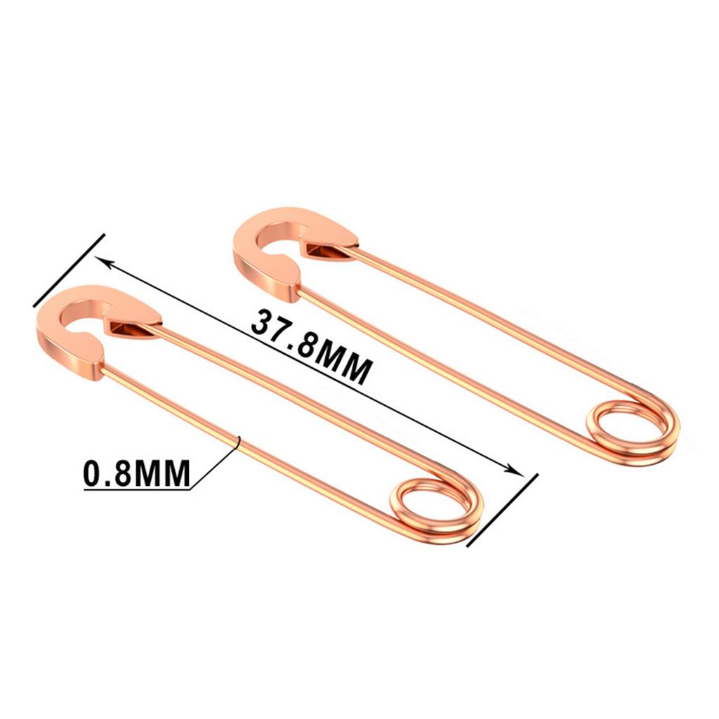 2xStylish Earrings Punk Safety Pin Earrings Ear Piercing Jewelry Rose Gold