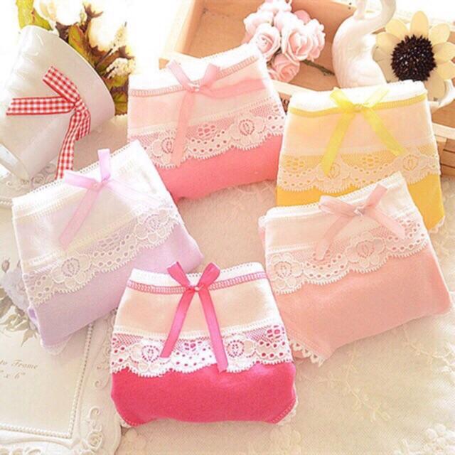 Quần Lót Nữ Cotton Kháng Khuẩn Viền Ren Ngang Eo Thời Trang Hàng Loại Đẹp.