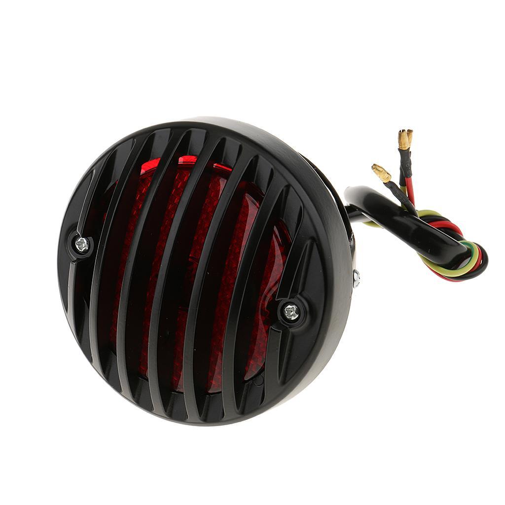 Motorcycle  Side Mount Bracket W/ Rear Tail Brake Light - Black