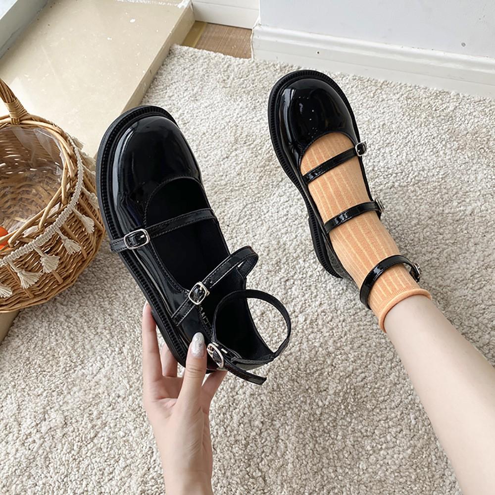 Giày Búp Bê Phong Cách Retro Xinh Xắn Cho Nữ