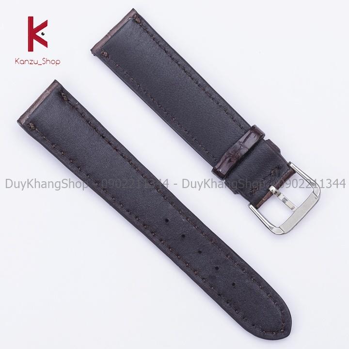 Dây đồng hồ da cá sấu thật handmade 18mm 20mm 22mm