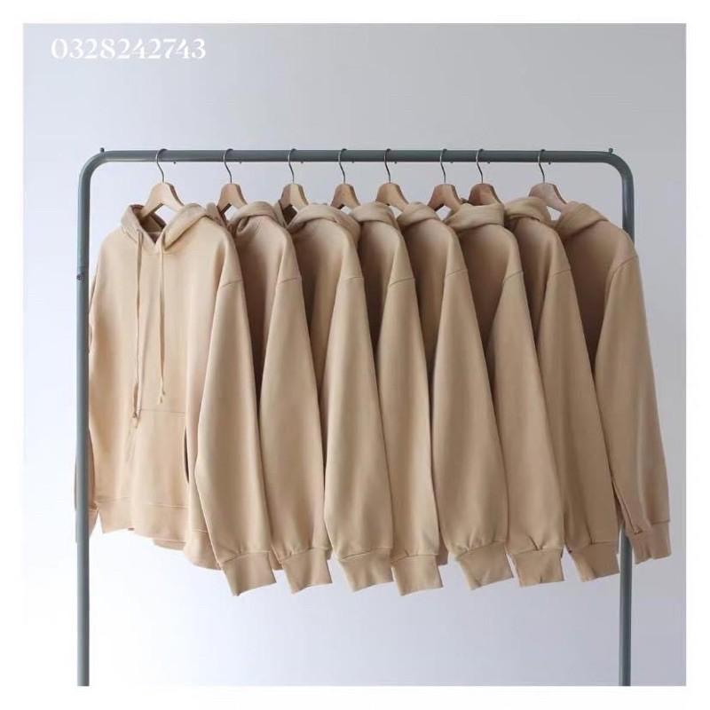 Áo hoodie trơn tay dài nỉ basic unisex