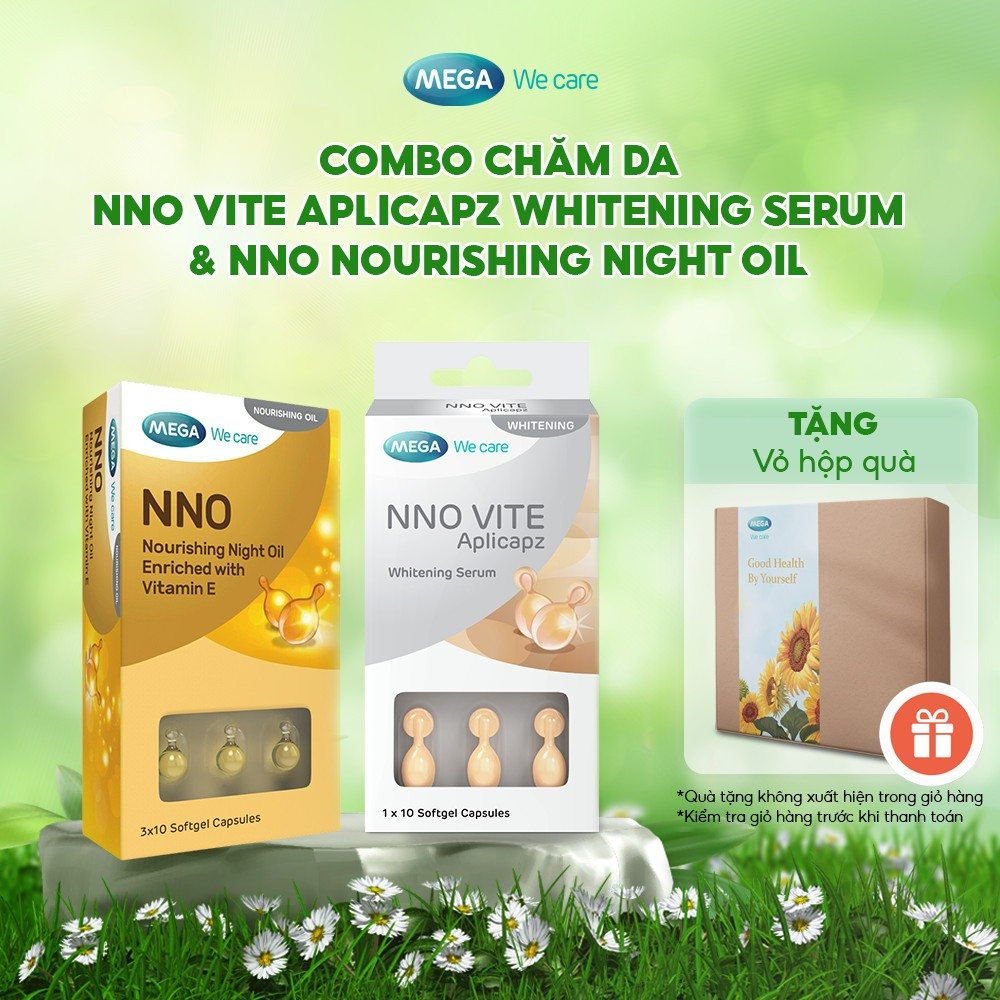 Combo Viên Serum Dưỡng Trắng Sáng Da NNO Vite + Viên Dầu Dưỡng Da Khóa Ẩm NNO Night Oil Mega We Care