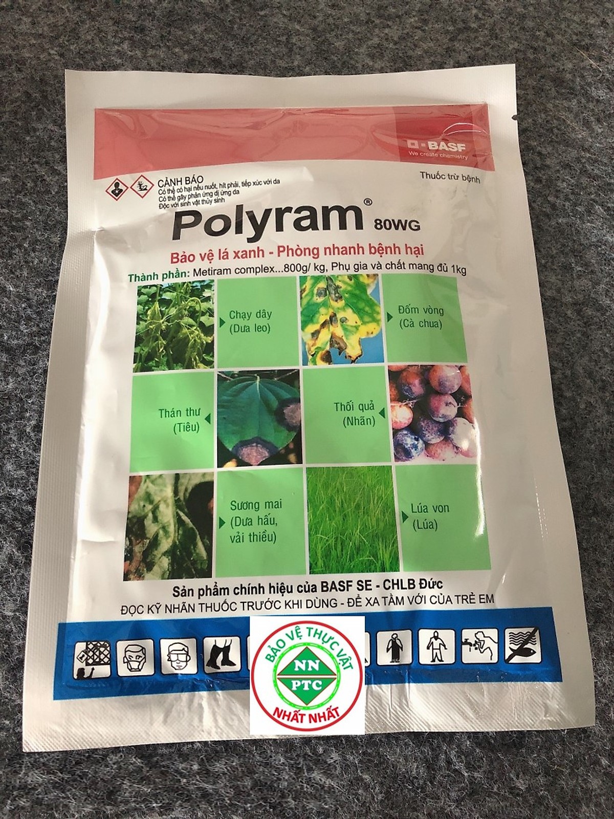 POLYRAM-PHÒNG TRỪ HỮU HIỆU NHIỀU LOẠI BỆNH CHO DƯA LEO,CÀ CHUA,DƯA HẤU,TIÊU,VAI THIỀU,NHÃN,LÚA,XOÀI