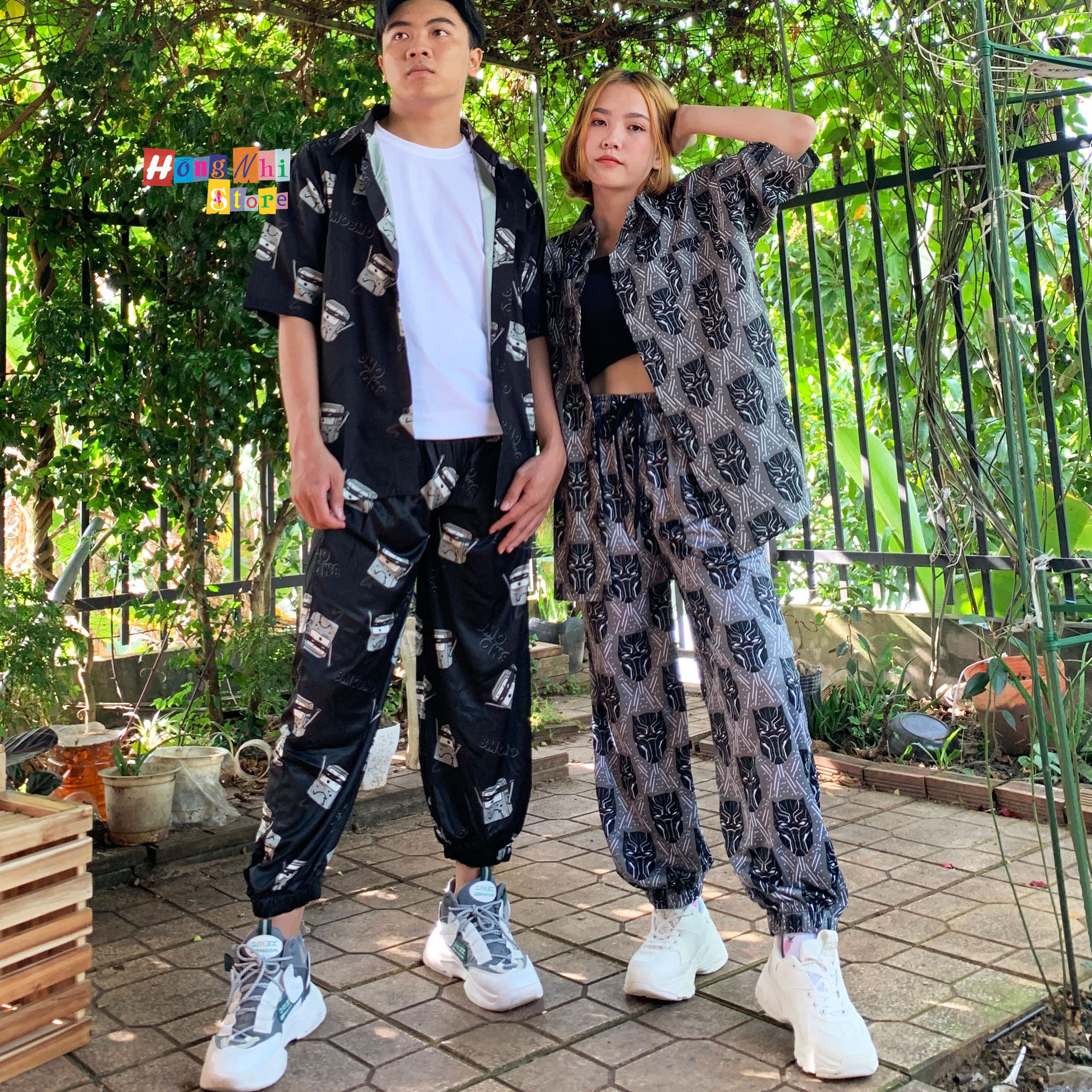 Quần Hoạt Hình Dài Bo Lai Mặt Nạ Cartoon Pant V2 Oversize Ulzzang Unisex - MM - M