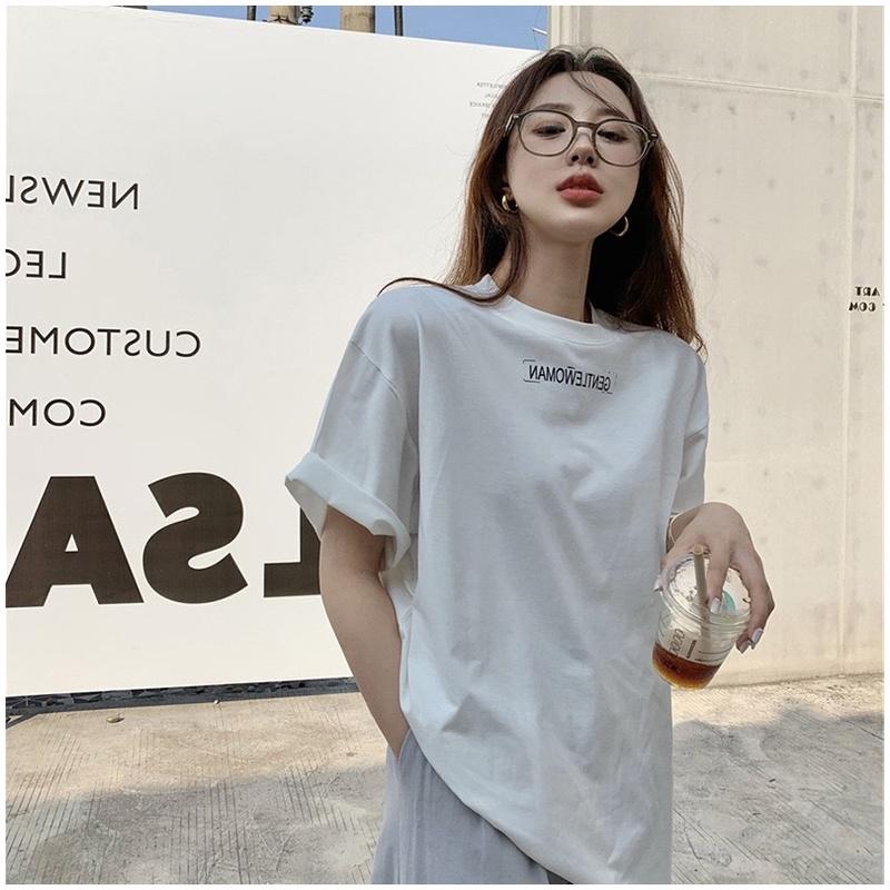 MS6658 Áo thun nữ cổ tròn basic in chữ Gentlewoman