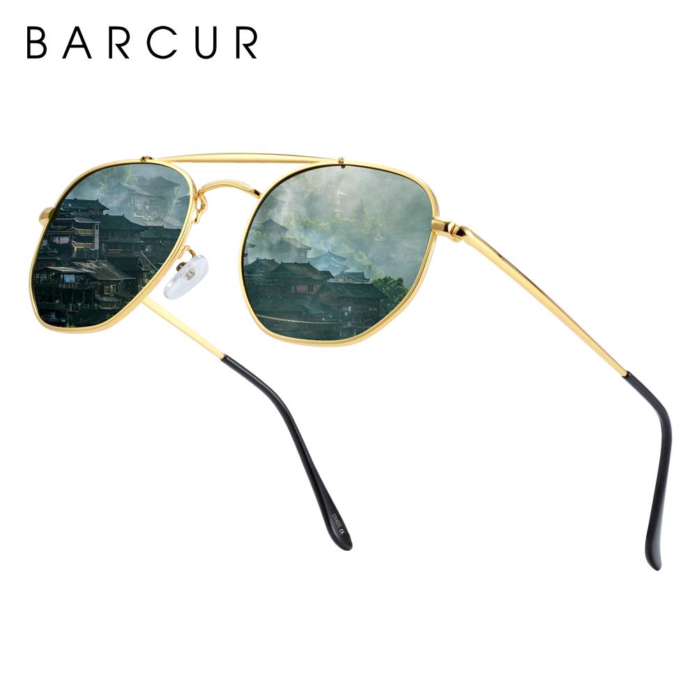 BARCUR Ban Đầu Vuông Kính Mát Nam Phân Cực Nữ Lục Giác Kính Chống Nắng Oculos De Sol Gafas Nguyệt San Lunette De Soleil Femme