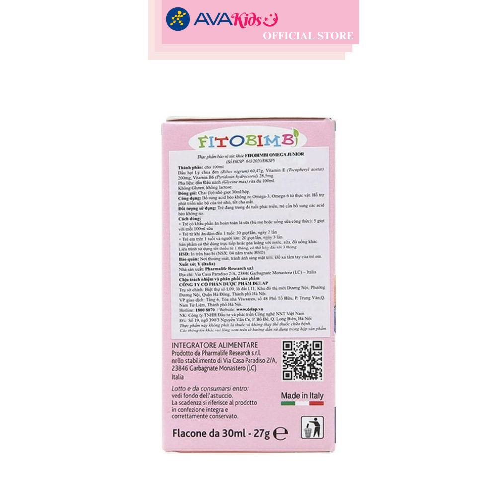 Siro Fitobimbi Omega hỗ trợ phát triển thị giác và não bộ 30 ml (từ 6 tháng)