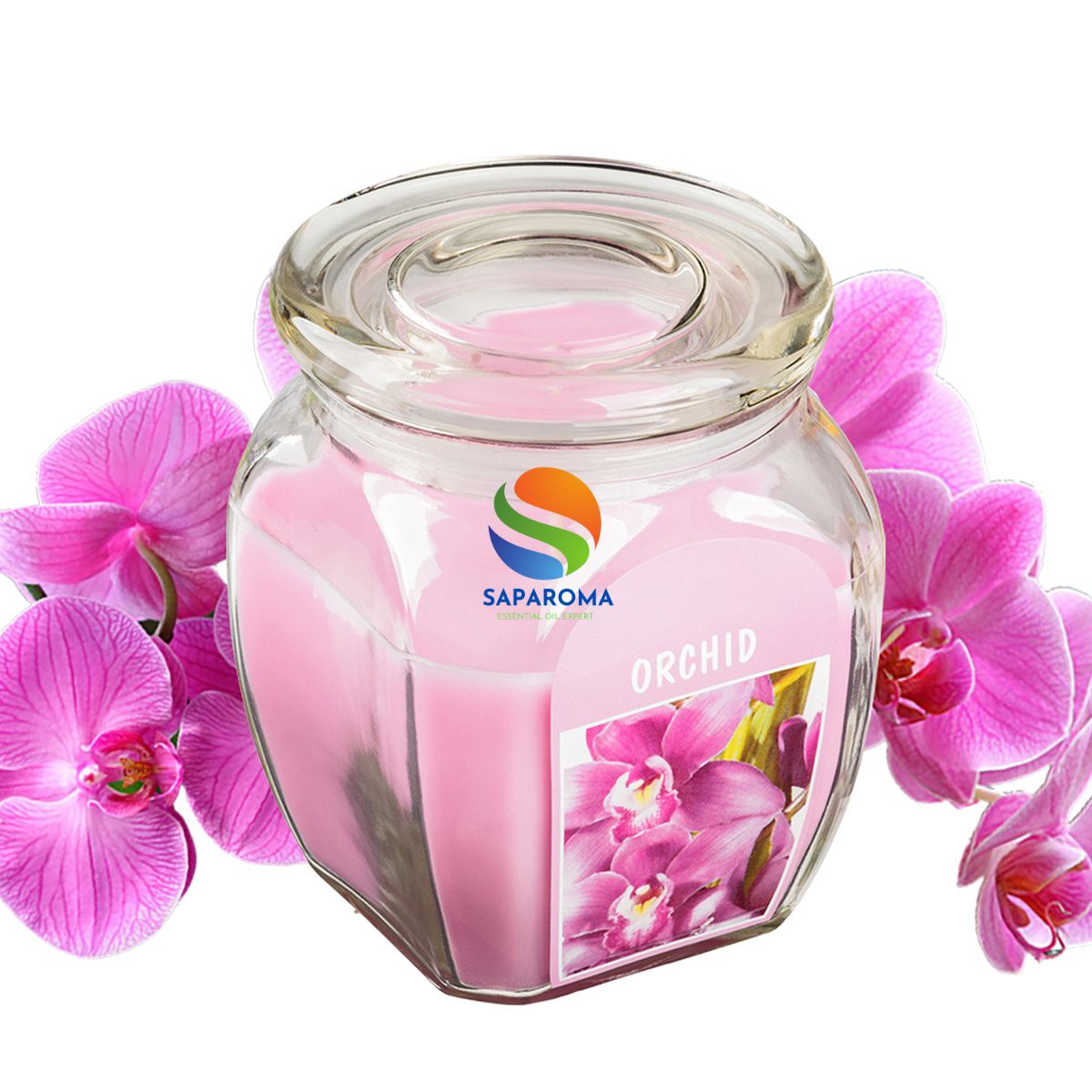 Hũ nến thơm tinh dầu Bolsius Orchid 305g QT024367 - hương hoa lan, nến trang trí, thơm phòng, thư giãn, Hỗ trợ khử mùi