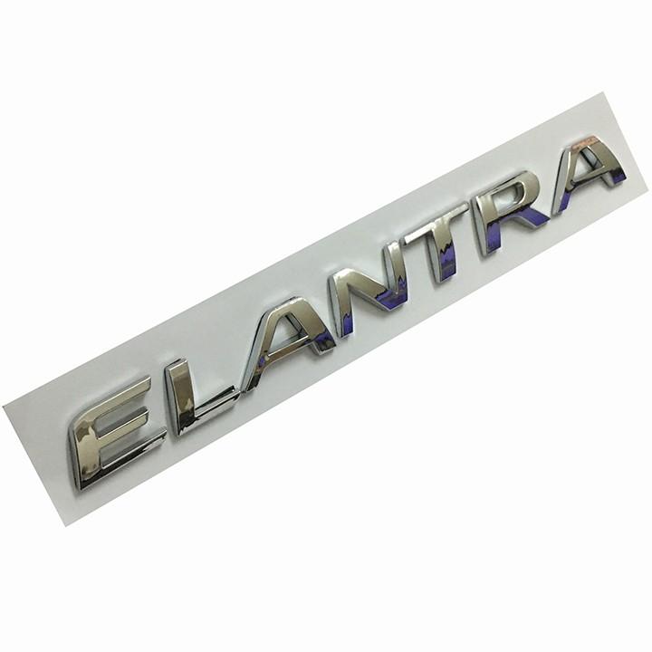 Tem Logo Chữ Nổi ELANTRA Dán Đuôi Xe - Đẹp