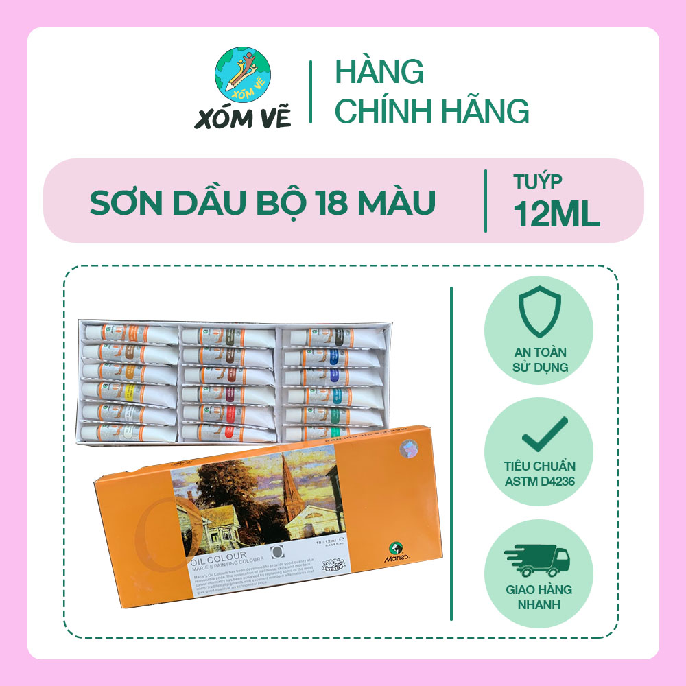 Sơn dầu bộ 12/18/24 màu tuýp 12ml