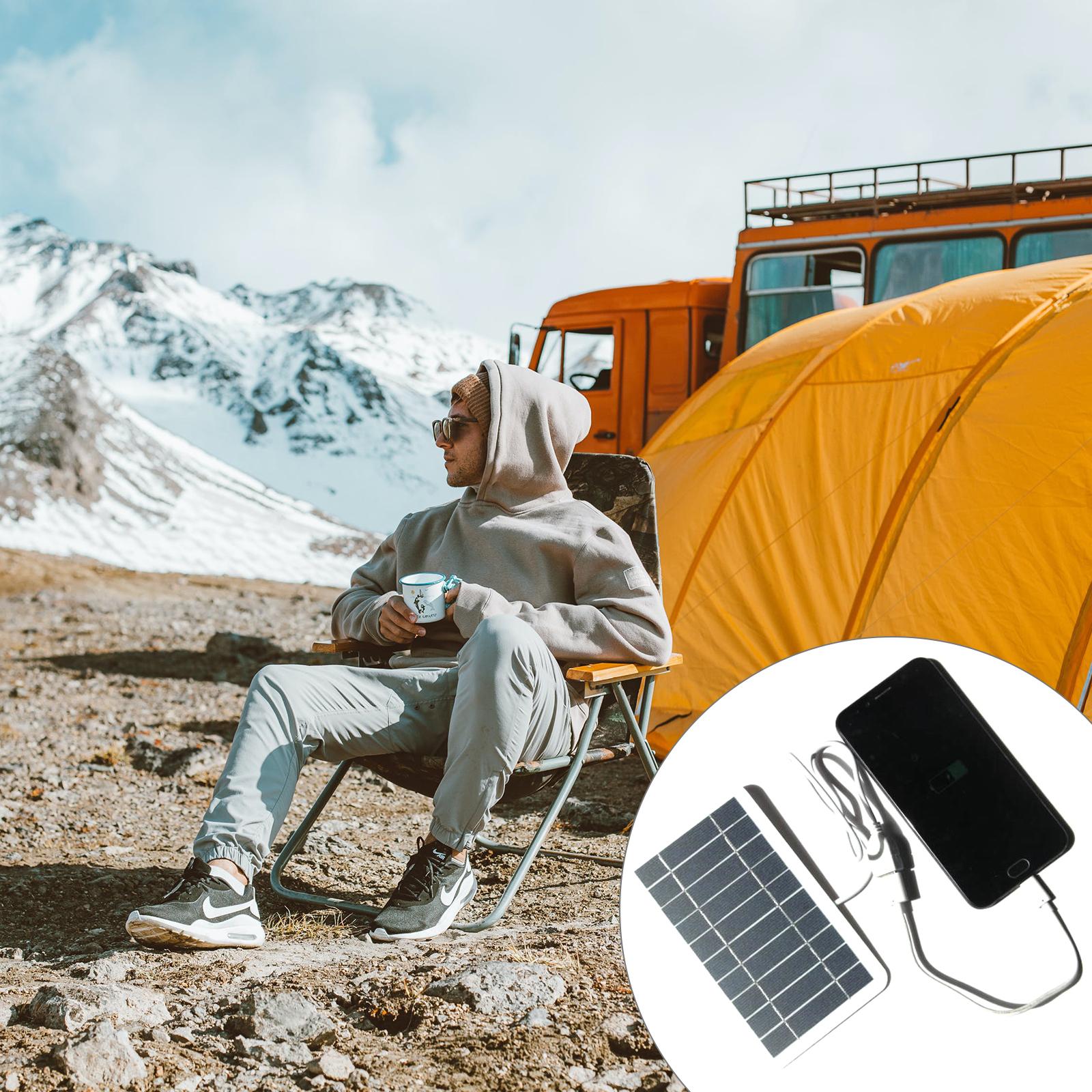 5V Small Solar Panel with USB DIY Monocrystalline Silicon Solar Cell Waterproof Camping Portable Power Solar Panel