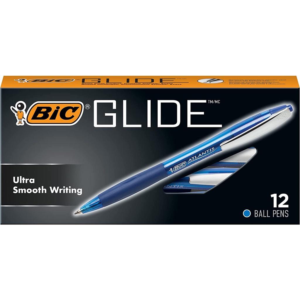 Bút bi Viết Nhanh Nhất BIC Atlantis Maximum Comfort Grip/ BIC Glide Retractable mẫu mới, cỡ ngòi 1.0mm, 1 cây màu xanh hoặc đen