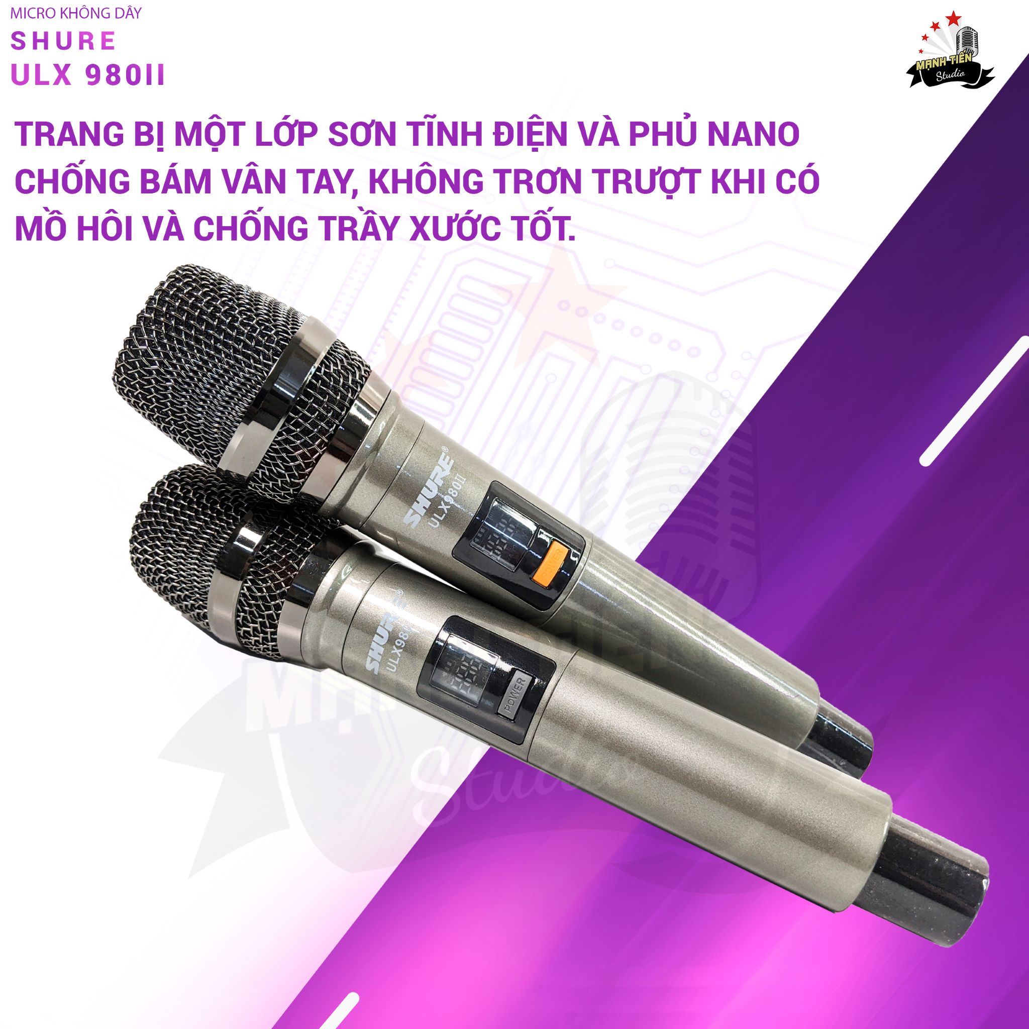 Micro không dây Shure ULX980II - Mic karaoke gia đình, sân khấu - Độ nhạy cao, bắt sóng xa, chống hú rít - Thiết kế sang trọng, bắt mắt -  Dễ dàng phối ghép với các thiết bị âm thanh khác - Hàng nhập khẩu loại I