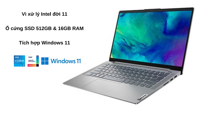 Máy Tính Xách Tay Laptop Lenovo IdeaPad Slim 5 15ITL05 (Core i5 1135G7/ 16GB/ 512GB SSD/ Intel Iris Xe Graphics/ 15.6inch Full HD/ Windows 11 Home/ Grey) - Hàng Chính Hãng