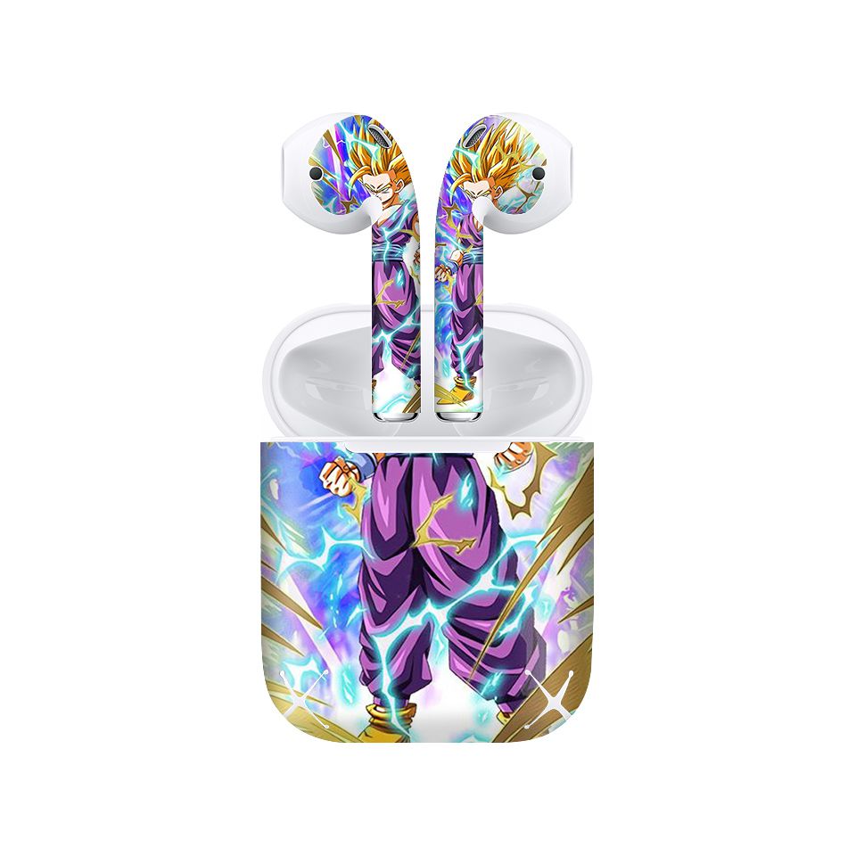 Miếng dán skin chống bẩn cho tai nghe AirPods in hình Songoku Dragon Ball - 7vnr041 (bản không dây 1 và 2