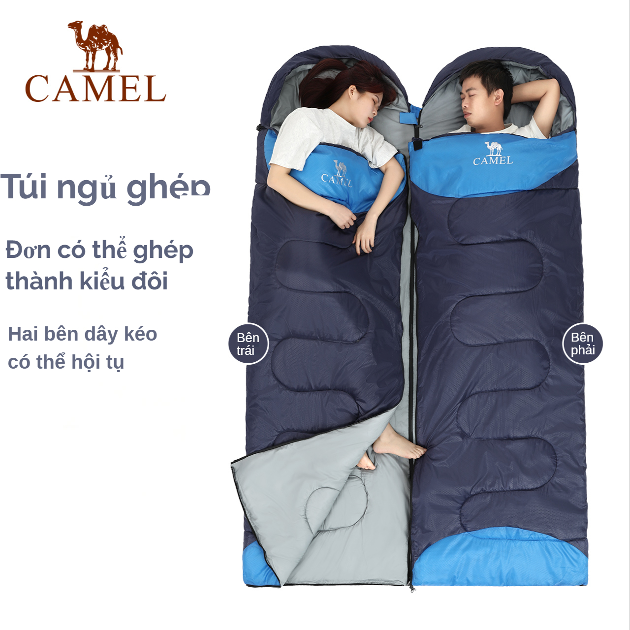 Túi ngủ du lịch dã ngoại ngủ trưa văn phòng CAMEL CROWN chất lượng cao (1.1KG & 1.35KG) Thích hợp trong 15 độ C đến 25 độ C