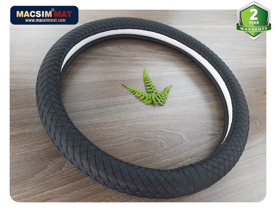 Bọc vô lăng cao cấp dành cho Mercedes chất liệu da thật - Khâu tay 100% size M phù hợp các loại xe nhãn hiệu Macsim mã 8991