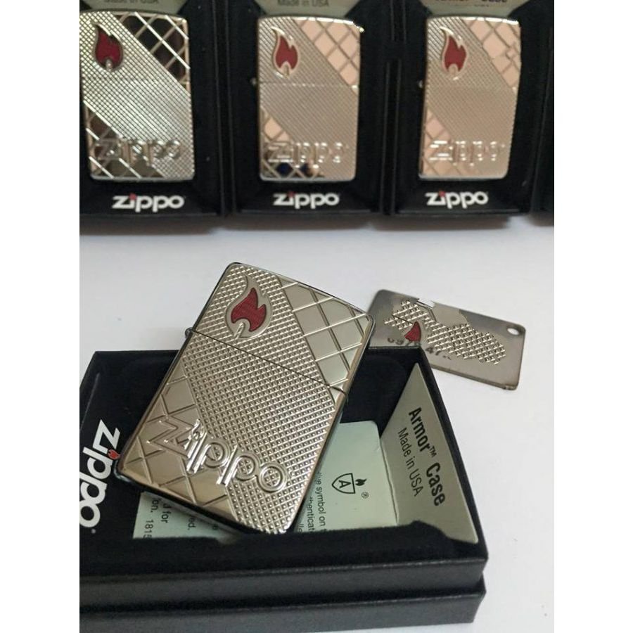 Bật Lửa Zippo Armor Tile Mosaic Polished Chrome Chính Hãng Usa