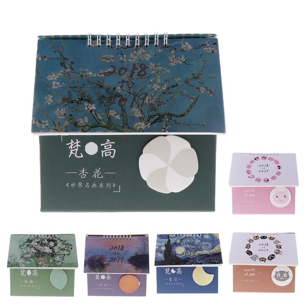 Foldable Storage Organizer Box with Calendar Desk Tray Desk Storage Box for