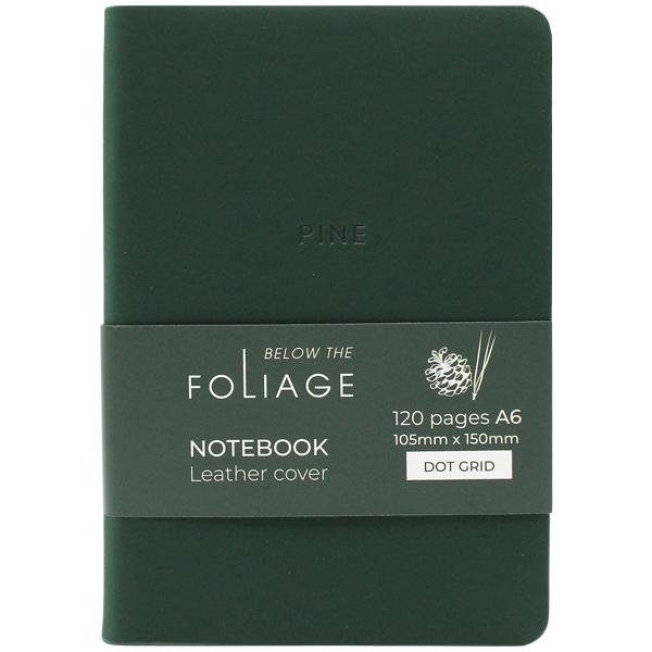 Sổ Bìa Da A6 - Không Kẻ Có Chấm - 120 Trang 100gsm - The Sun - Pine