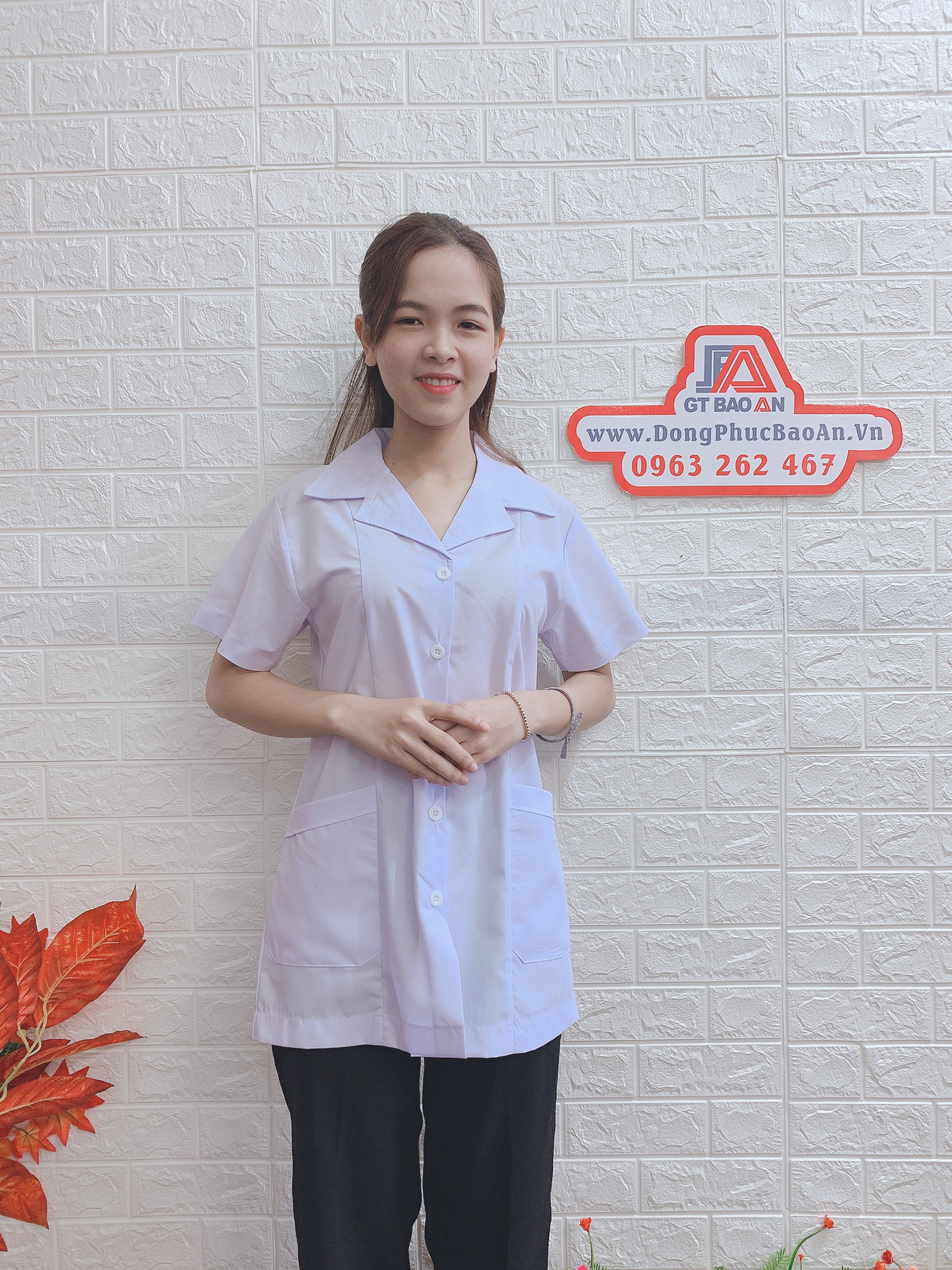 Áo blouse nữ ngăn tay cao cấp