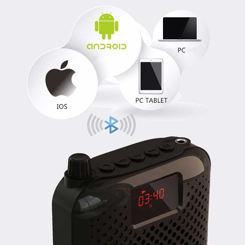 Máy trợ giảng không dây CV Rolton K500 Có Bluetooth, thời gian sử dụng lên đến 12 giờ, chơi nhạc qua Thẻ nhớ TF (Không quá 32 GB), ghi âm bằng 1 nút bấm - Hàng chính hãng