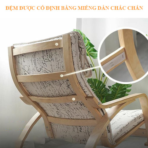 Ghế gỗ bập bênh thư giãn, ghế gỗ bập bênh nghỉ ngơi đọc sách báo