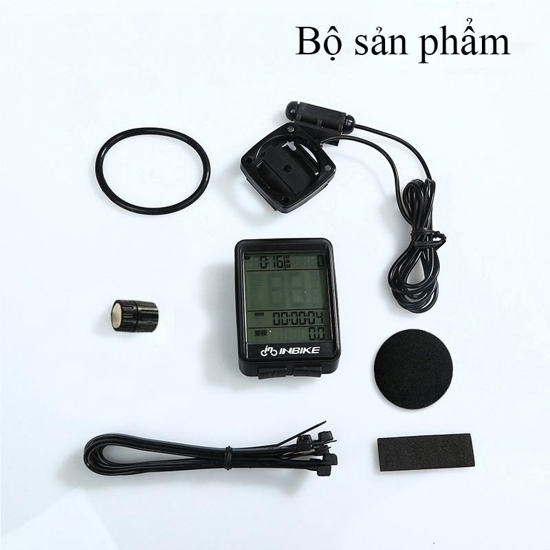 Đồng hồ đo tốc độ và khoảng cách INBIKE chống nước IPX6 có đèn LED xanh ban đêm dùng cho xe đạp