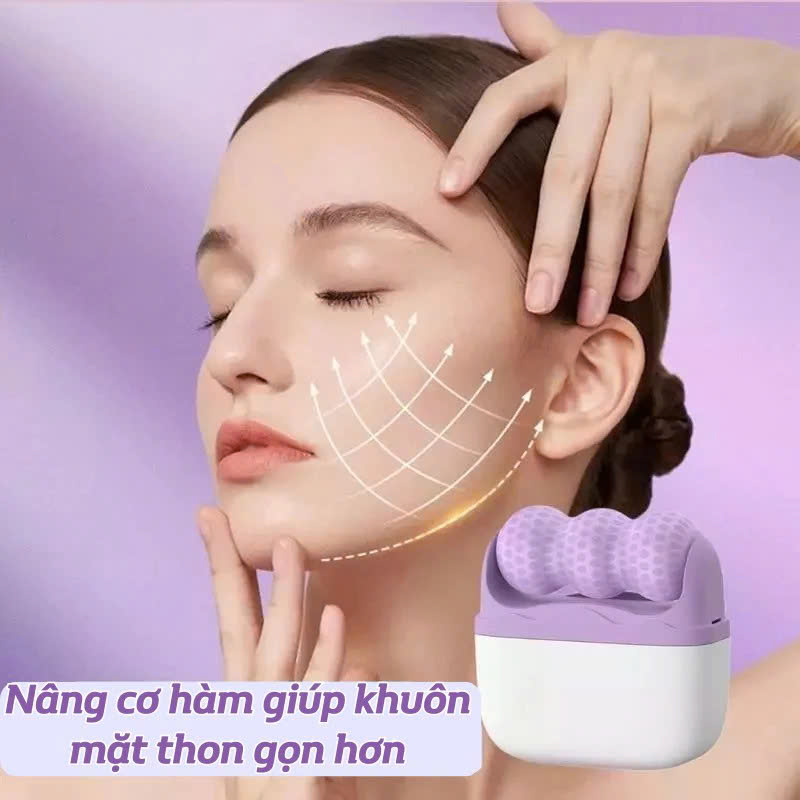 Máy Massage Mặt Làm Đẹp Da Lạnh ICE Giúp Nâng Cơ Mặt, Rửa Sạch Sâu, Tăng Cường Hấp Thụ Tinh Chất Dưỡng Da Kèm Massage Mắt Loại Quầng Thâm Tạo Nét V-Line Cho Mặt - Giao Màu Ngẫu Nhiên