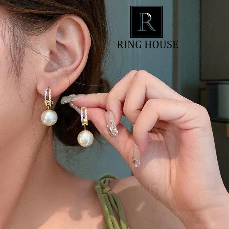 Bông Tai Khuyên Tai Nữ Hạt Trai Sang Trọng Dự Tiệc