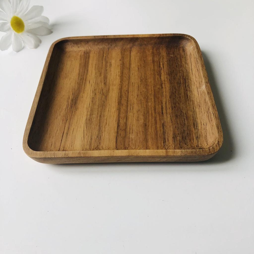 Đĩa Gỗ Mini Vuông 13.5 cm, Đĩa Đựng Hoa Quả, Bánh Ngọt, Đồ Tráng Miệng, Phụ Kiện Bàn Tiệc, Chụp Ảnh Trang Trí Dễ Thương