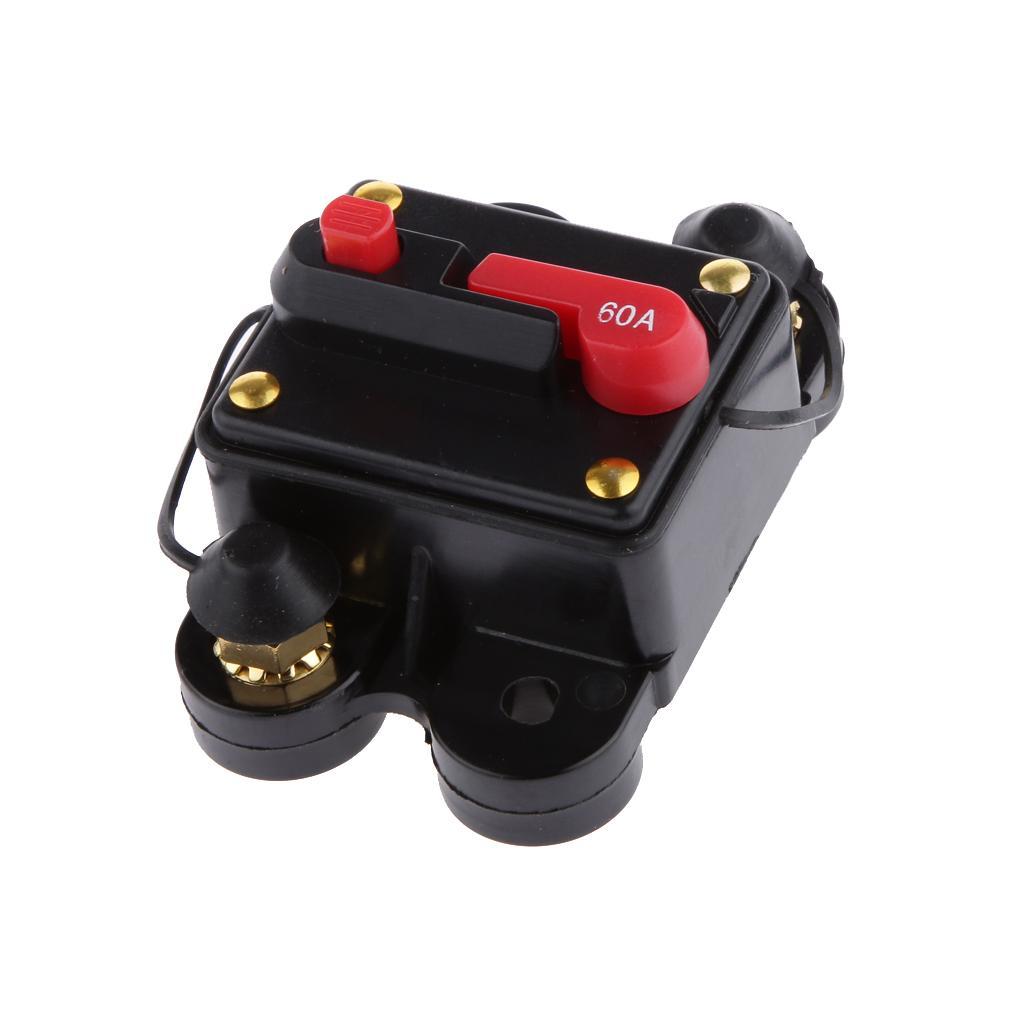 5xManual Reset Circuit Breaker 12v/24v Car Auto Boat Audio Fuse Holder 60A 02