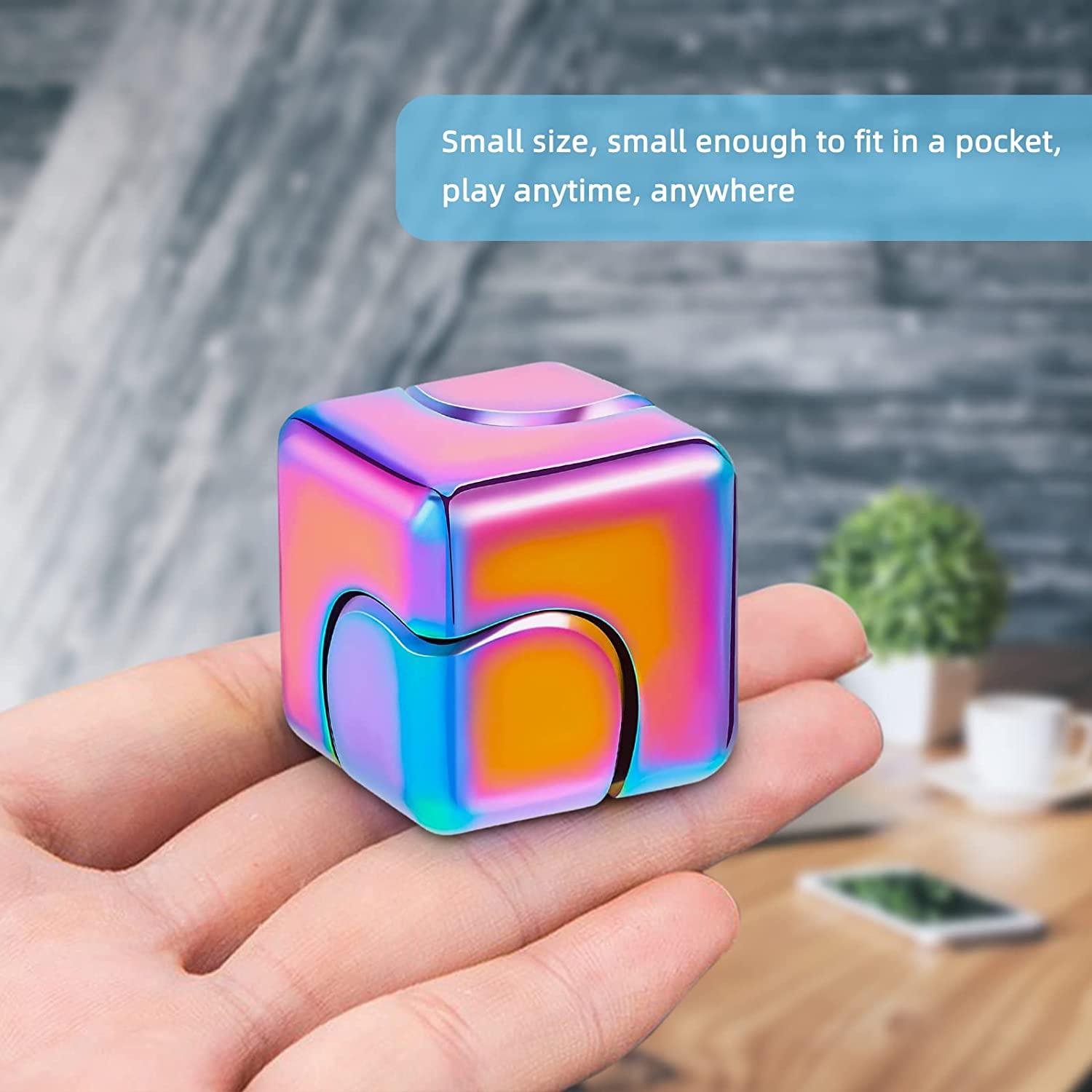 Đồ chơi Spinner đồ chơi giải nén, quà tặng chống căng thẳng, giải nén spinner kim loại khối lập phương, đồ chơi spinner ngón tay, giúp với căng thẳng và sợ hãi ở trẻ em và người lớn