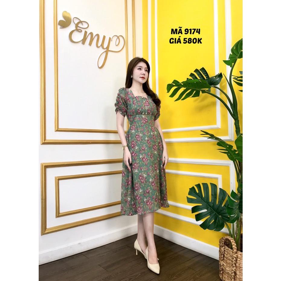 Đầm EMY EM9174 Váy Xoè Cổ Vuông Có Túi