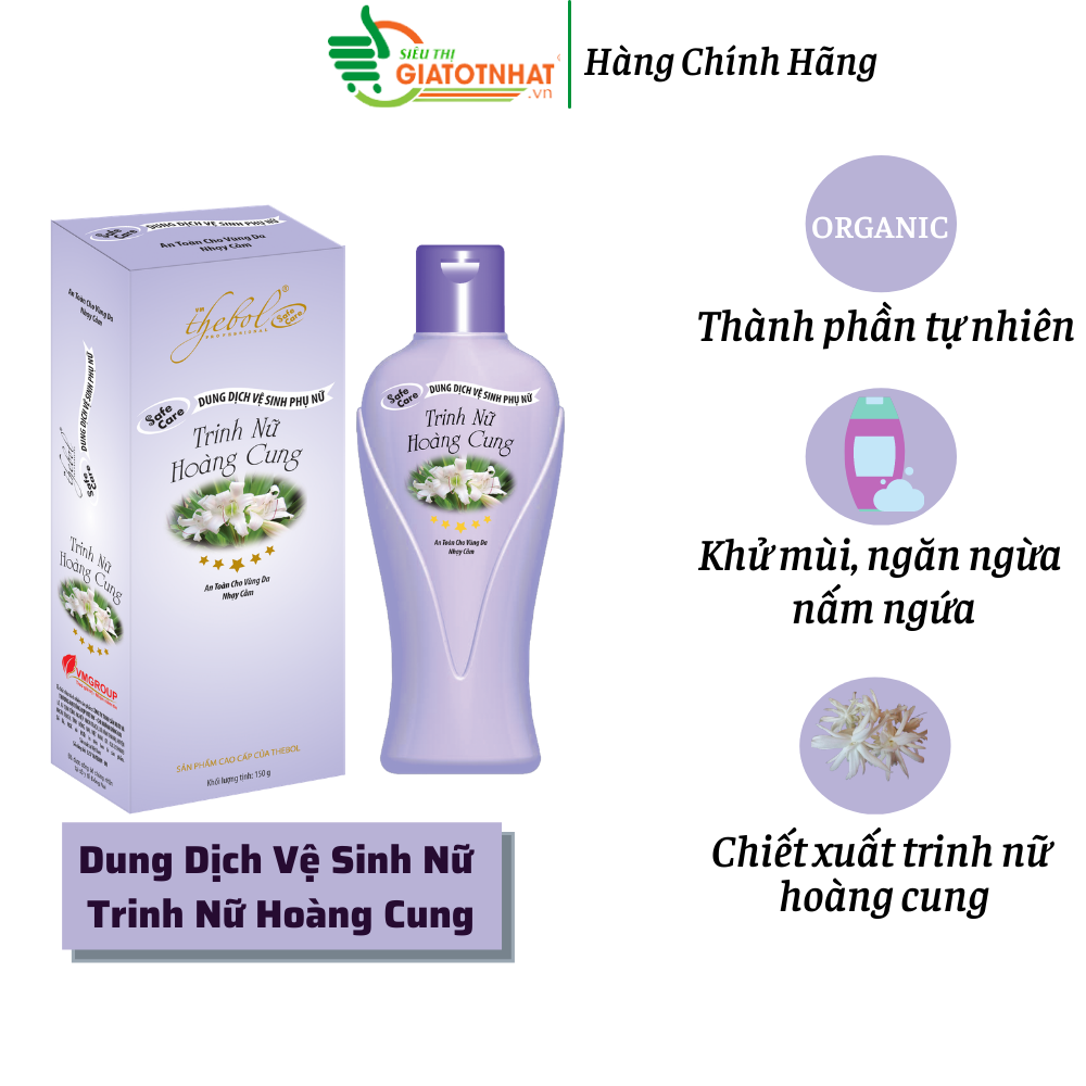 Dung dịch vệ sinh phụ nữ Thebol trinh nữ hoàng cung 150g