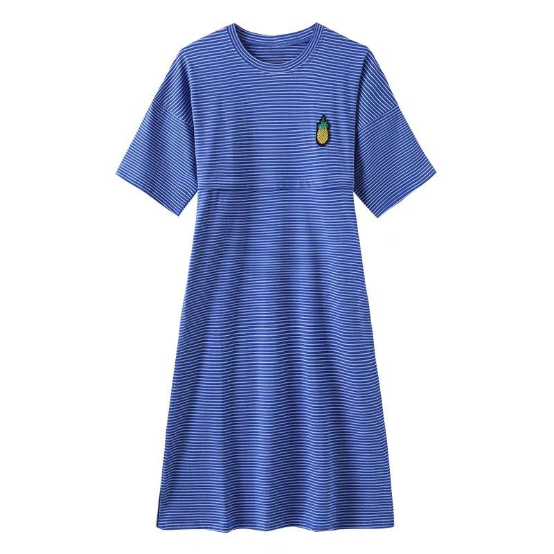 VT05 VÁY COTTON XANH THÊU DỨA CHO CON BÚ sz M-3XL
