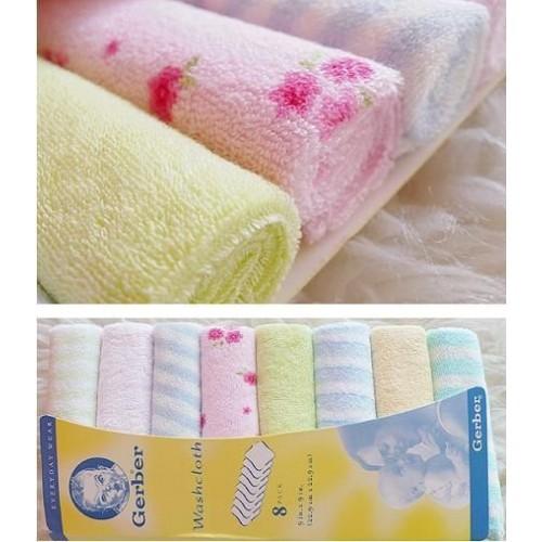 Khăn mặt cho bé loại tốt, Khăn mặt cho con. 1set=8 chiếc.