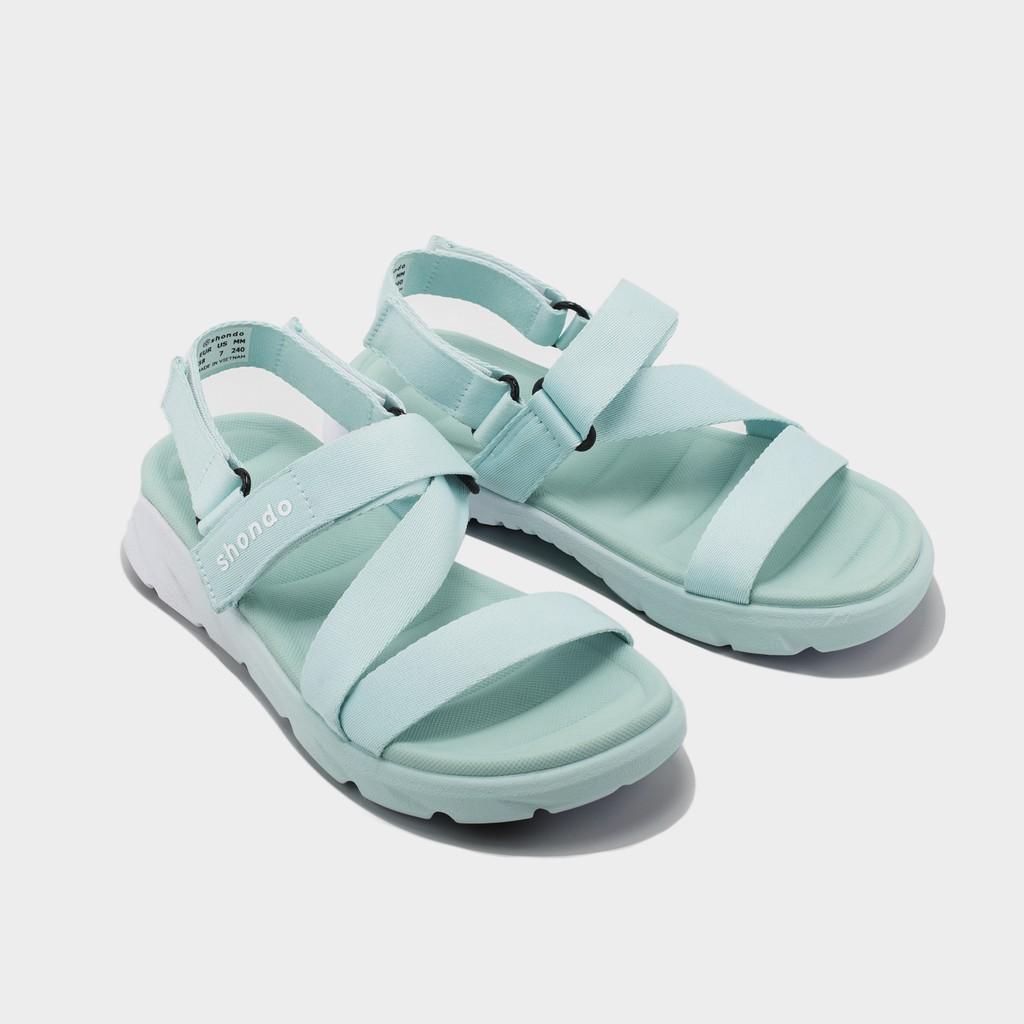 Giày Sandals Shondo F6 Sport Ombre Đế 2 Màu Xanh Mint Trắng F6S0442