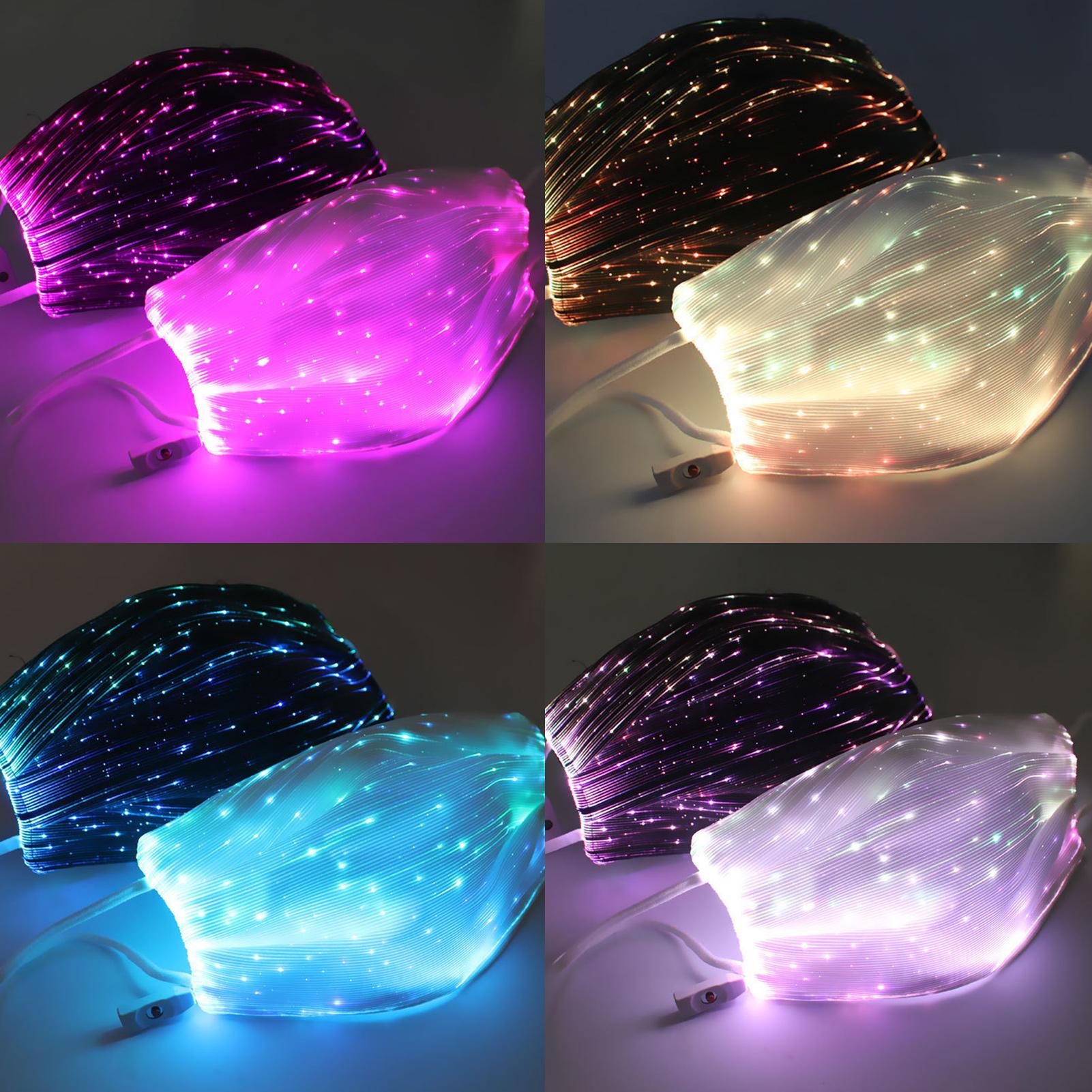 Khẩu trang phát sáng phát sáng LED 7 màu sạc USB cho bữa tiệc Giáng sinh Halloween