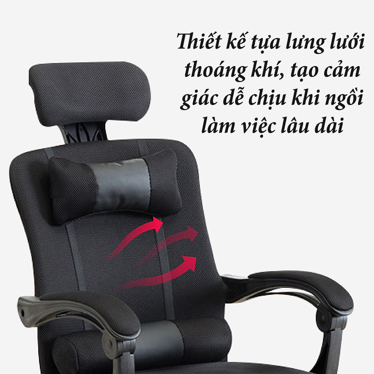 Ghế Xoay Văn Phòng Gaming Công Thái Học GVP-150 Có Ngả Lưng Gác Chân Thư Giãn – Tựa Đầu, Tựa Lưng Lưới Thoáng Khí, Chống Mỏi Mệt, Hỗ Trợ Nằm Ngủ Trưa Thư Giãn Sau Thời Gian Dài Làm Việc